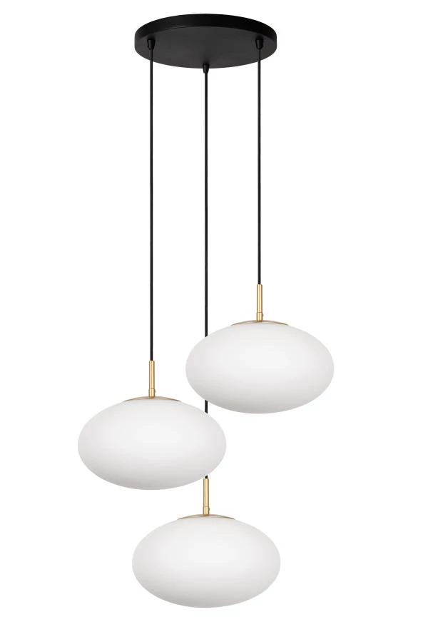 Lucide ELYSEE - Hanglamp - Ø 55 cm - 3xE27 - Opaal - uitgezet